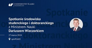 plakat informacyjny, Spotkanie z Ministrem Nauki Dariuszem Wieczorkiem
