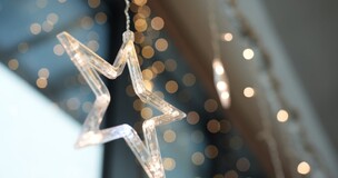 glowing star attached to the glass