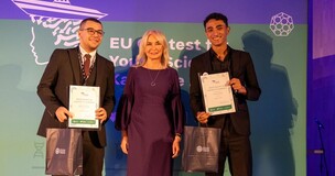 HM the Rector Celina M. Olszak together with the winners of the EUCYS contest 