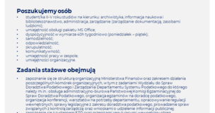 Obrazek przedstawia ofertę stażu