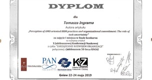 Artykuł pracownika nagrodzony na ogólnopolskiej konferencji
