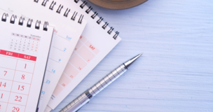 Calendar with a marked date and pen on a desk, promoting Rector’s Day on October 4, 2024.