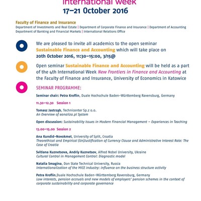 Seminarium Sustainable Finance and Accounting