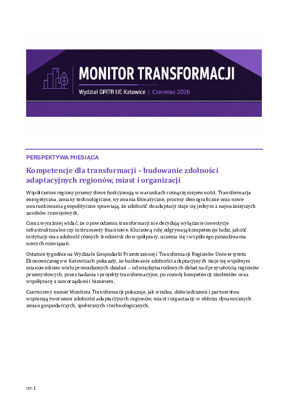 PDF z numerem Monitora Transformacji - czerwiec 2026