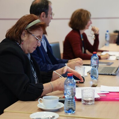 zdjęcie wykonane podczas wizyty oceniającej proces odnowienia wyróżnienia HR Excellence in Research (HRS4R)