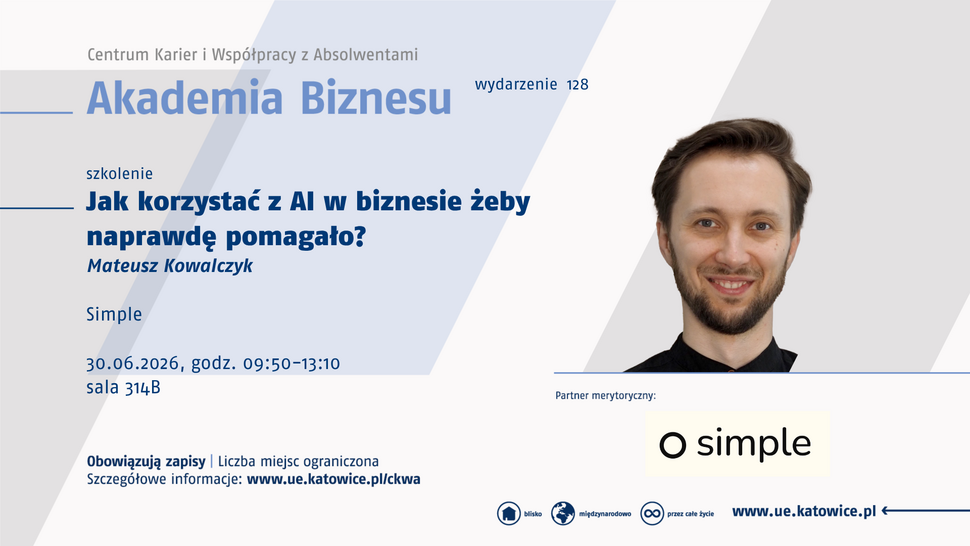 Szkolenie pt. „Jak korzystać z AI w biznesie żeby naprawdę pomagało? [ruszyły zapisy]