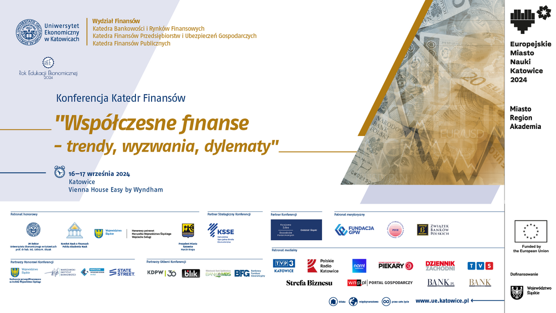 Konferencja Katedr Finansów 2024| Uniwersytet Ekonomiczny w Katowicach