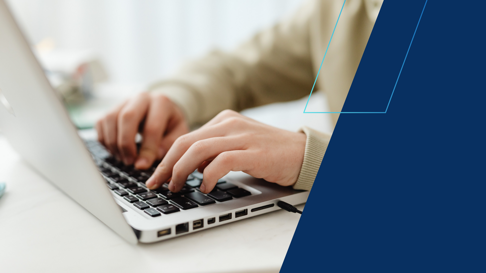 grafika ozdobna; osoba używająca laptopa