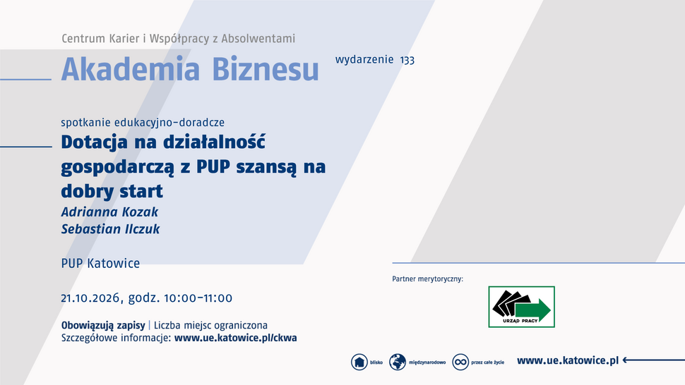 Spotkanie pt. „Dotacja na działalność gospodarczą z PUP szansą na dobry start”