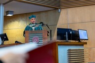 Dziekan Wydziału Informatyki i Komunikacji prof. dr hab. Jerzy Gołuchowski