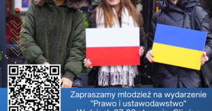 Plakat z nazwą programu i kodem QR