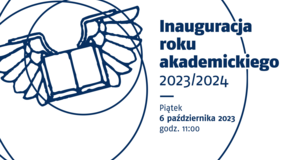 grafika z napisem "Inauguracja roku akademickiego 2023/2024"