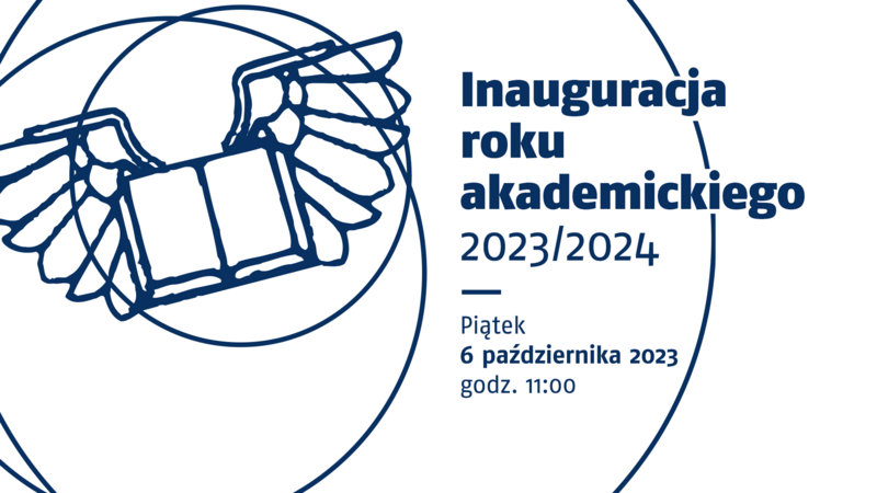 grafika z napisem "Inauguracja roku akademickiego 2023/2024"