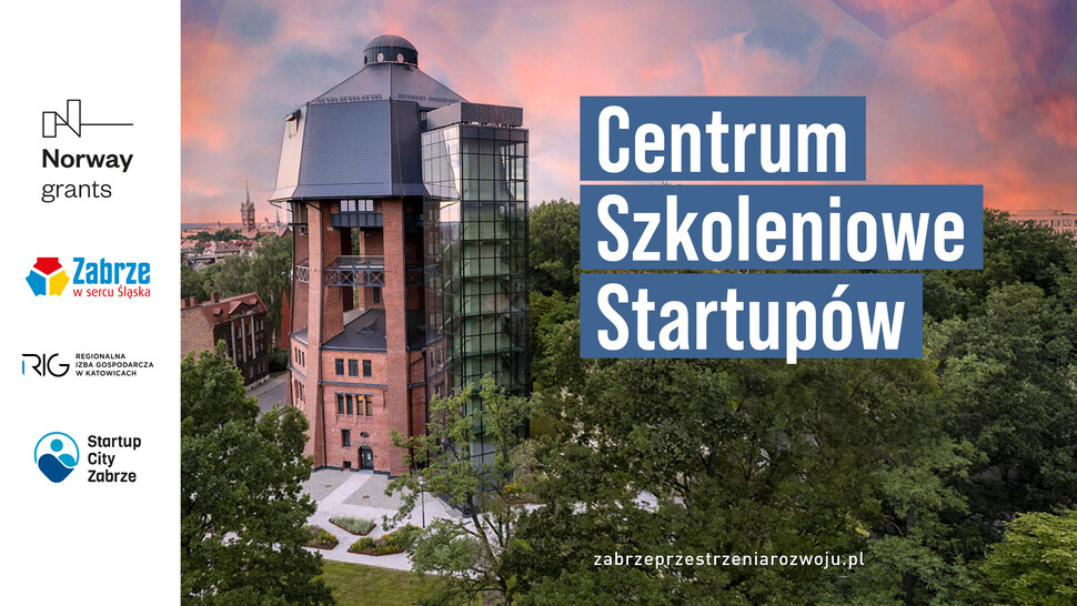 grafika z napisem Centrum Szkoleniowe Startupów w Zabrzu