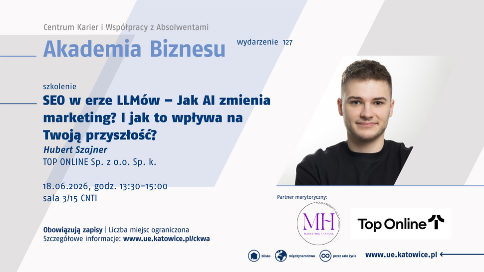 Szkolenie pt. "SEO w erze LLMów – Jak AI zmienia marketing? I jak to wpływa na Twoją przyszłość?" [ruszyły zapisy]
