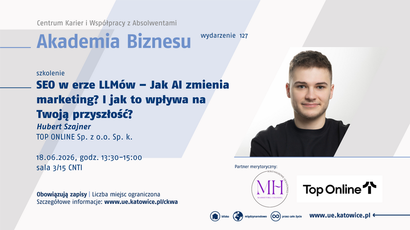 Szkolenie pt. "SEO w erze LLMów – Jak AI zmienia marketing? I jak to wpływa na Twoją przyszłość?" [ruszyły zapisy]