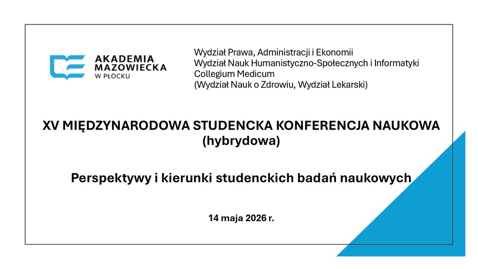 XV Międzynarodowa Studencka Konferencja Naukowa