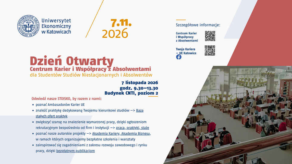 Dzień Otwarty Centrum Karier i Współpracy z Absolwentami dla studentów niestacjonarnych i absolwentów