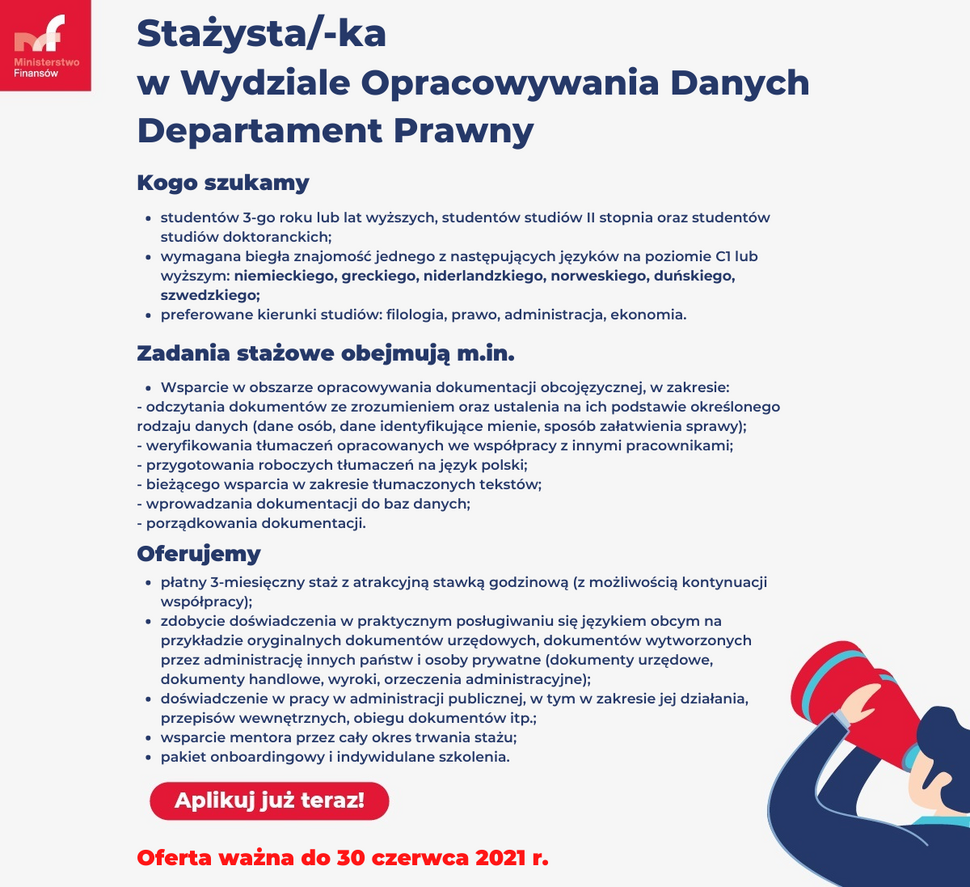 Obrazek przedstawia ofertę stażu