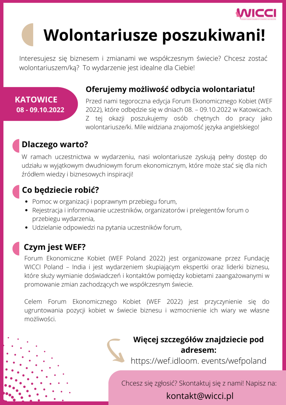Zdjęcie z informacjami o wolontariacie