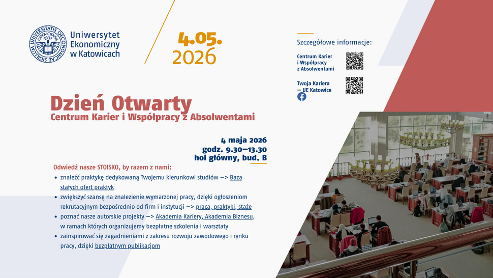 Dzień Otwarty Centrum Karier i Współpracy z Absolwentami w rybnickiej filii (stoisko informacyjne) 