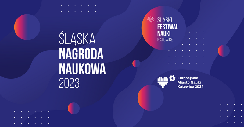 Grafika promująca rekrutację do śląskiej nagrody naukowej 2023