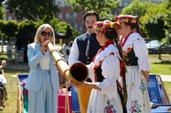 JM Rektor prof. Olszak oraz przedstawiciele Zespołu "Silesianie"