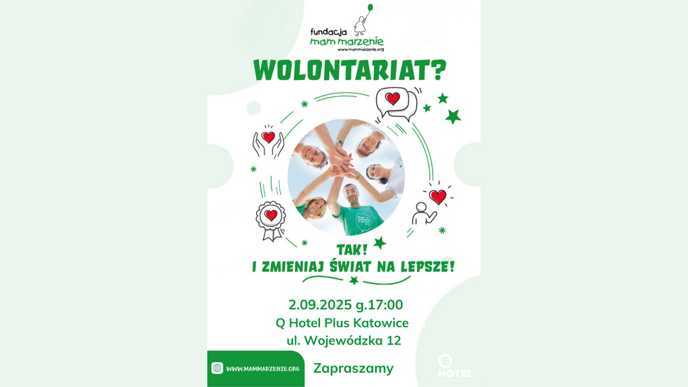 plakat fundacji o poszukiwaniu wolontariuszy