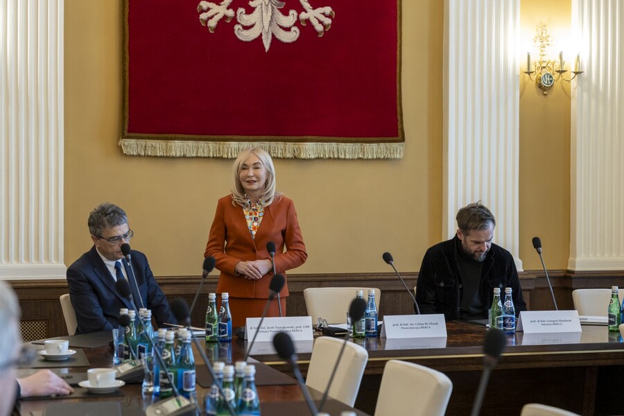 zdjęcie wykonane podczas spotkania, przedstawia jego uczestników