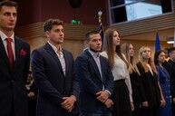 zdjęcie wykonane podczas części wręczenia wyróżnień