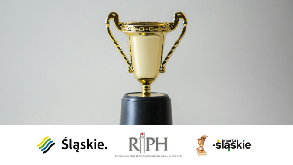 zdjęcie pucharu, na dole belka z logotypami: woj. śląskie, RIPH oraz marka śląskie