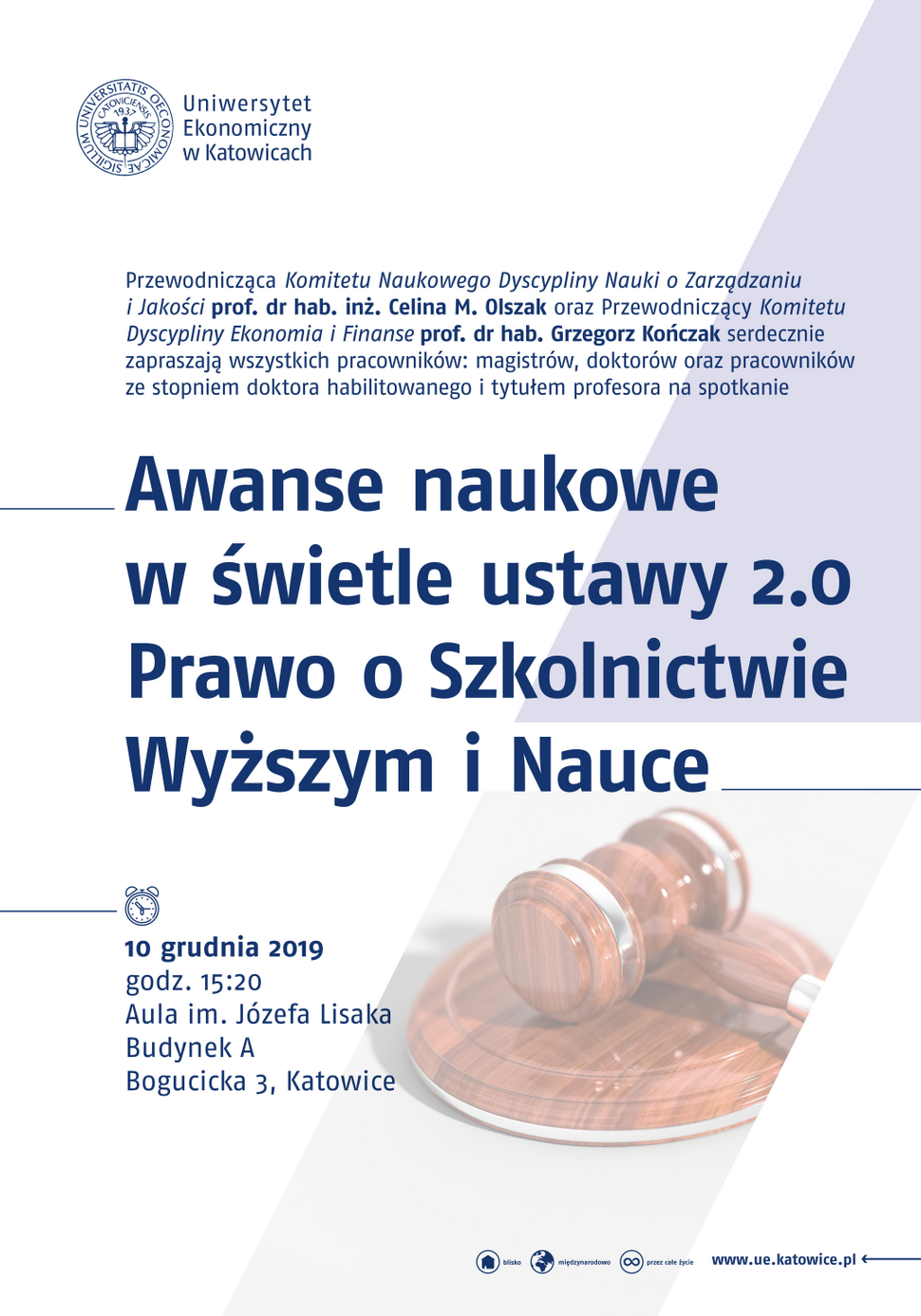 Plakat - Spotkanie nt. awansów naukowych w świetle ustawy 2.0