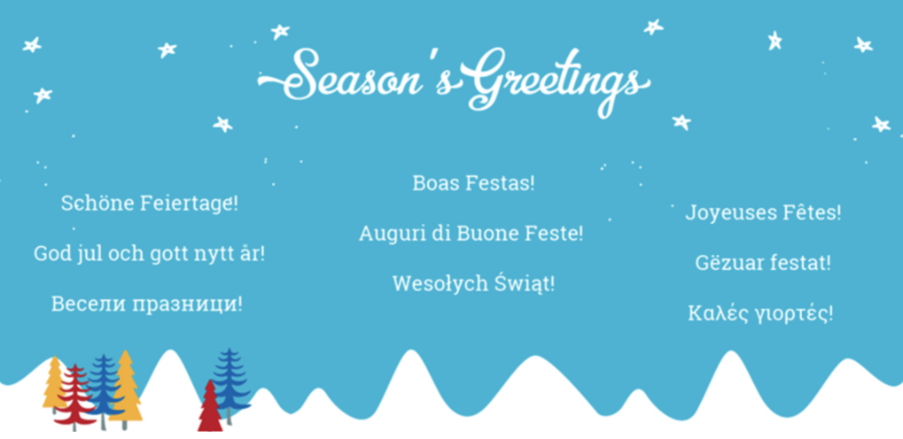 Graika z życzeniami w kilku językach