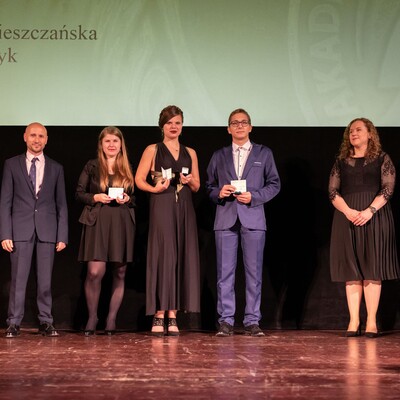Wręczenie nagród dla AZS UE Katowice podczas X Gali Śląskiego Sportu Akademickiego