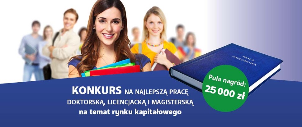 Obrazek przedstawia studentkę trzymającą książkę. Grafika jest ilustruje zagadnienie dotyczące konkursu.