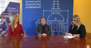 dr Katarzyna Olejko, prof. dr hab. Zbigniew Łęcki i Pani Redaktor z telewizji tvt