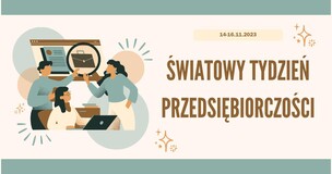 grafika z napisem "Światowy Tydzień Przedsiębiorczości"