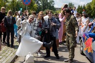 przebrani studenci na korowodzie otwierającym Juwenalia Śląskie