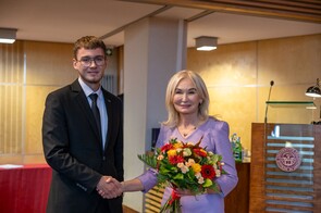 Przewodniczący Parlamentu Michał Serafin oraz JMR prof. Celina Olszak