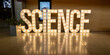 lampy układające napis "SCIENCE"
