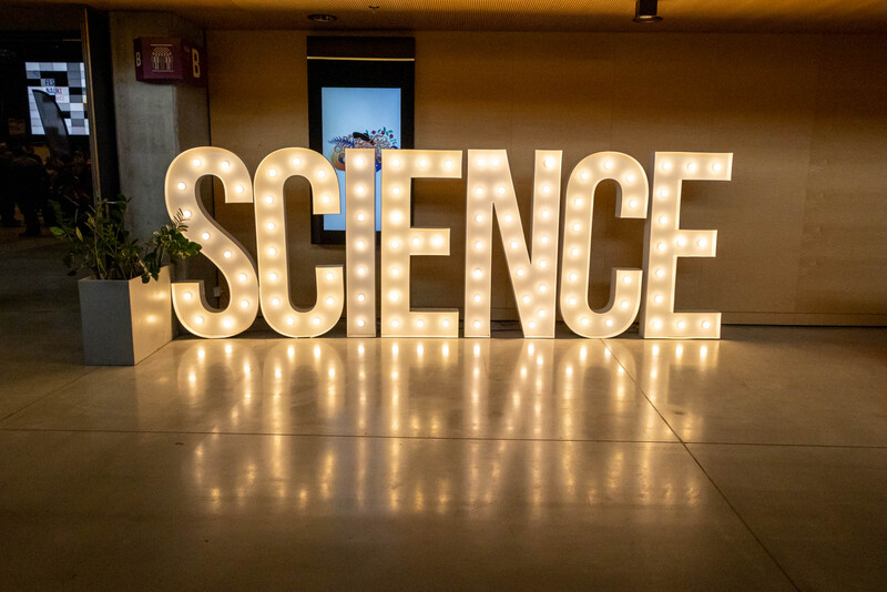 lampy układające napis "SCIENCE"