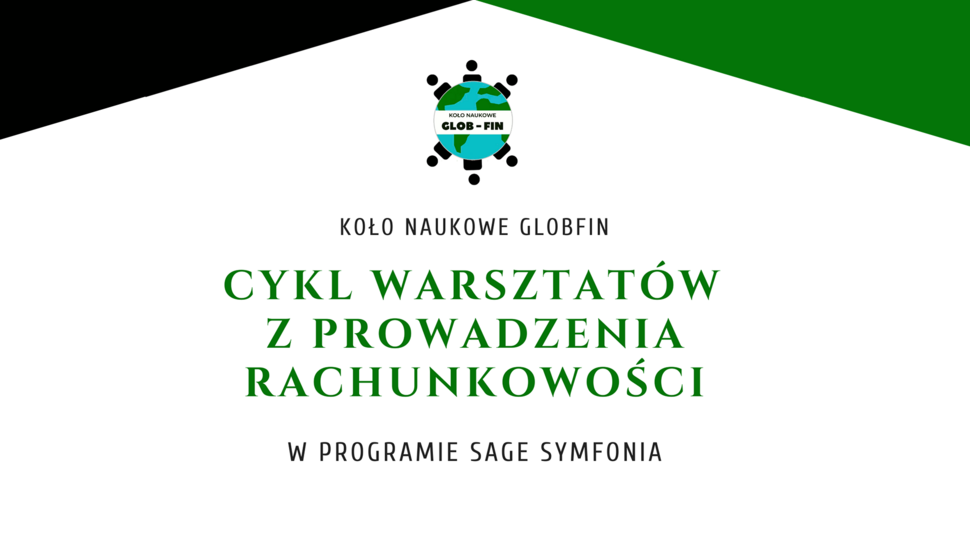 Nazwa wydarzenia i logotyp Koła Naukowego Glob Fin