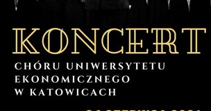 Obrazek przedstawia plakat zapraszający na koncert Chóru UE