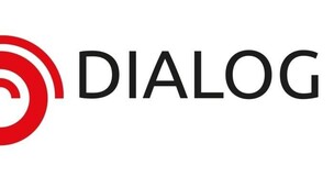 Obrazek przedstawia logo inicjatywy Dialog składające się z czarnego napisu i czerwonych półokręgów.