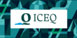 Grafika promocyjna ICEQ, przedstawia wzory geometryczne i logo kongresu z nazwą ICEQ w centralnej części grafiki. Dominują odcienie czerni, bieli i zieleni. 