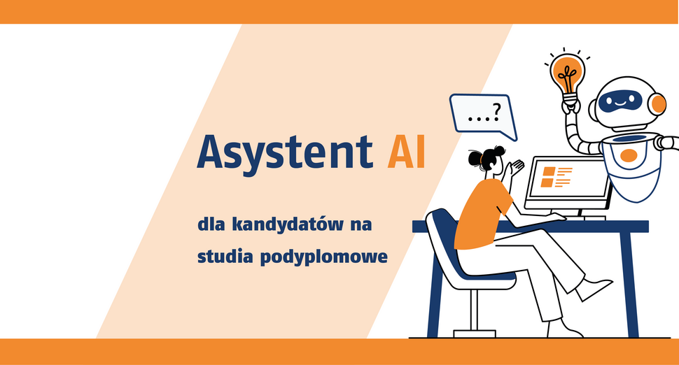 Grafika ilustrująca studenta przy komputerze