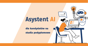 Grafika ilustrująca studenta przy komputerze