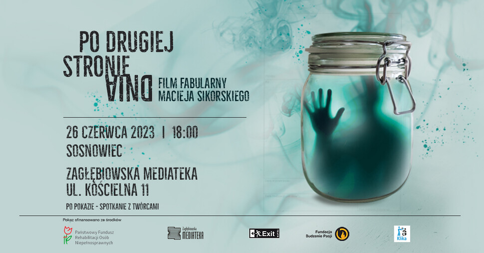 Plakat zawiera informacje o wydarzeniu, m.in. tytuł filmu oraz datę, godzinę i miejsce