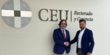 Prof. dr hab. Sławomir Smyczek oraz prof. Alvaro Anton prorektorowi ds. internacjonalizacji w Universidad CEU Cardenal Hererra 