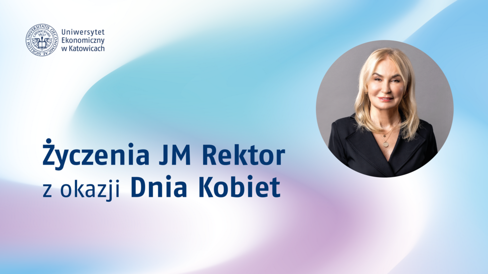 grafika ozdobna ze zdjęciem JMR - Życzenia JM Rektor z okazji Dnia Kobiet